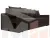 Диван прямой Дубай Лайт полки слева ( Коричневый )