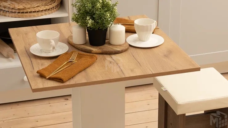 Стол обеденный Анкона Тип 1 Белый, Дуб Крафт золотой