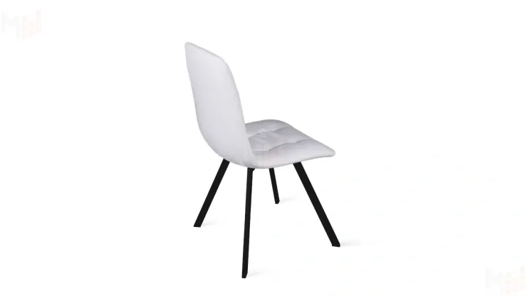 Стул Бруно (паук Т2) Черный муар матовый, Кожзам Белый