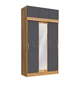 Шкаф-купе с антресолью Роджина/Бася (крафт золотой/графит)