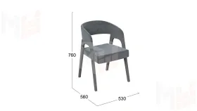 Кресло Техас 1 - W-101  Графит, тк. №219 Велюр Jercy graphite