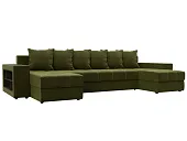 Диван П-образный Дубай полки слева