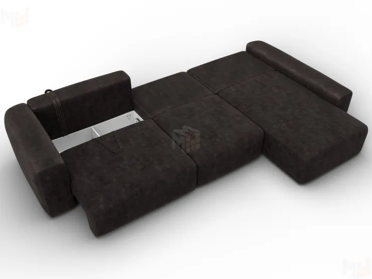 Диван угловой Лига-066 НПБ Лонг угол правый ( BRUT 17 коричневый )