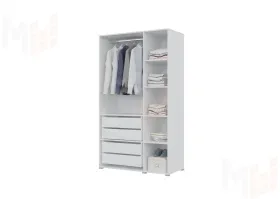 Шкаф Бостон 1200 (белый/бетон) 4 ящика