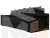 Диван прямой Дубай Лайт ( Черный;Черный )