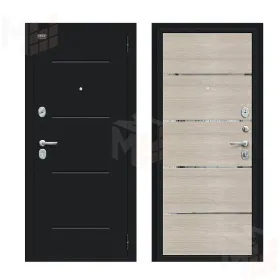 Входная металлическая дверь Лайн Букле черное/Cappuccino Veralinga Входная металлическая дверь Лайн Букле черное/Cappuccino Veralinga