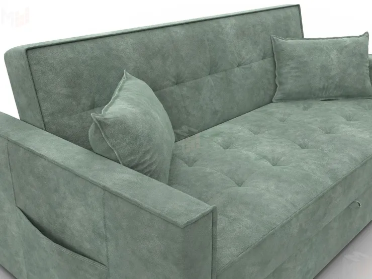 Диван прямой Лига-104 (160) ( BRUT 08 зеленый )