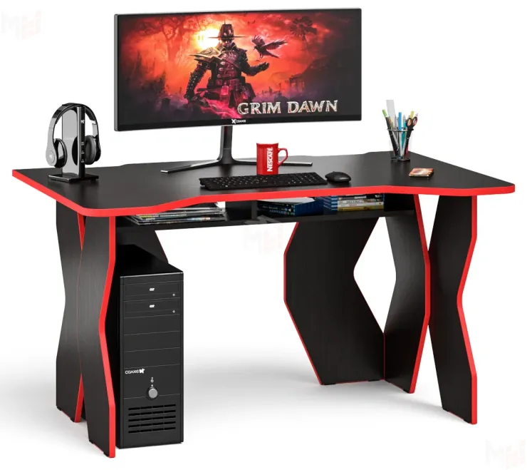 Стол компьютерный СК-5 венге/кромка красная