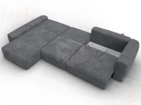 Диван угловой Лига-066 НПБ Лонг угол левый ( BRUT 16 темно-серый )