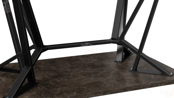 Стол обеденный Ройс Тип 1 Черный муар/Ателье темное