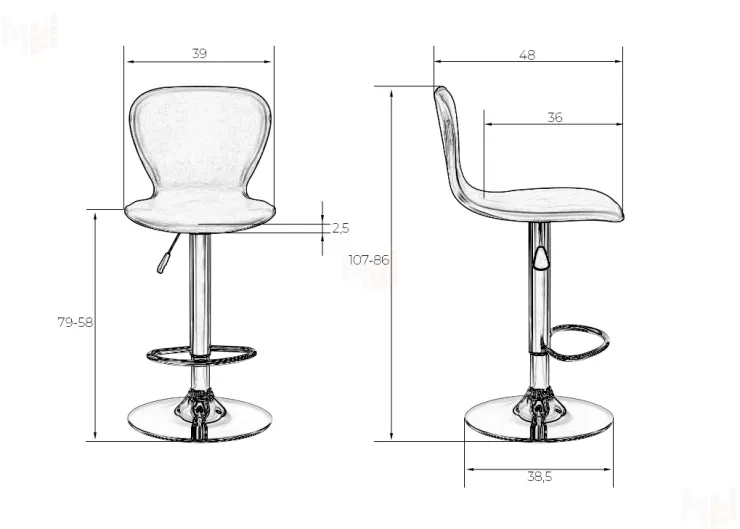 Стул барный DOBRIN ELISA (белый)