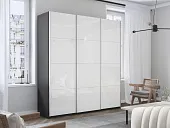 Шкаф-купе Прайм 3-х дверный Белое стекло 210 см