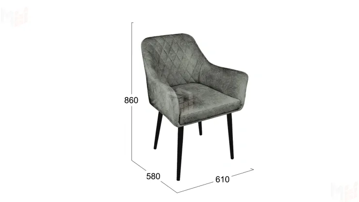 Стул Chester Т6 Черный муар Велюр V003 темно-серый