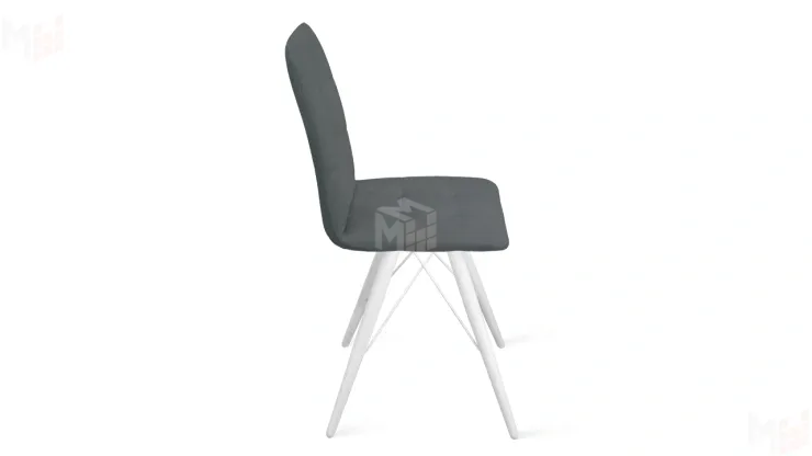 Стул Аспен К3 Белый матовый, Микровелюр Jercy Graphite