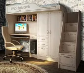 Кровать-чердак Фанки Кидз Классика с лестницей-комодом