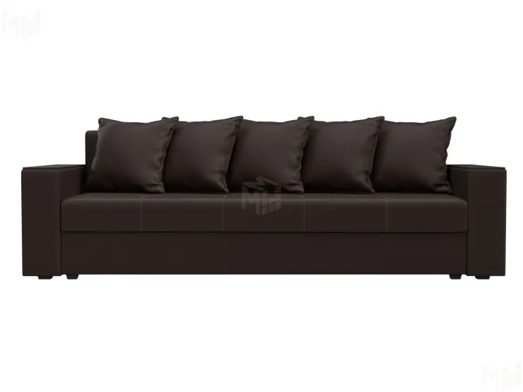 Диван прямой Дубай Лайт полки слева ( Коричневый )