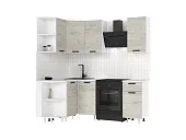 Кухня Рио New угловая 2,0*1,3 м (490) Дуб крафт белый, Белый (Антарес)
