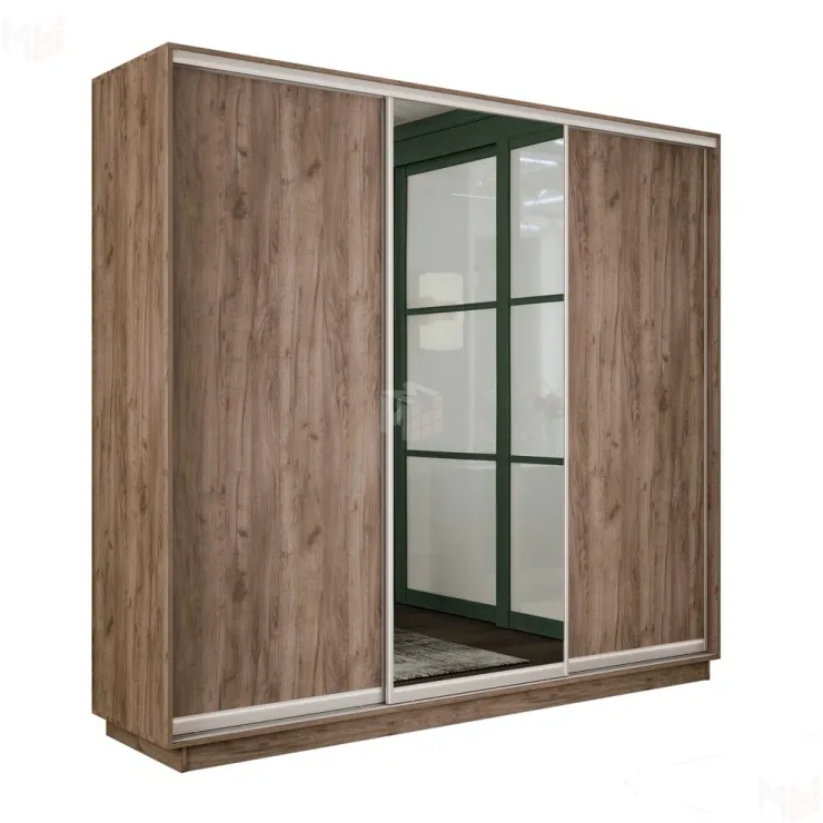 Шкаф-купе Экспресс трио 1 зеркало 2400 (Крафт табачный)