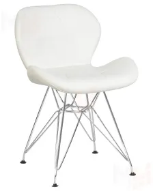 Стул обеденный DOBRIN BUTTERFLY CHROME (ножки хром, цвет белый)