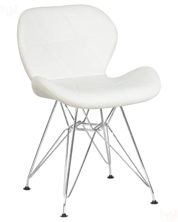 Стул обеденный DOBRIN BUTTERFLY CHROME (ножки хром, цвет белый) Стул обеденный DOBRIN BUTTERFLY CHROME (ножки хром, цвет белый)
