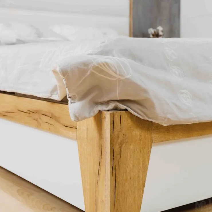 Кровать Айрис 307 Люкс (1600) Белый/Дуб золотистый