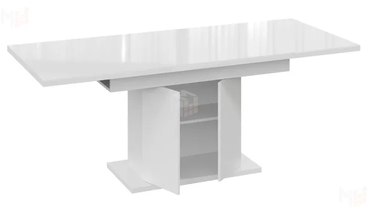 Стол раздвижной Детройт Тип 2 Белый, Стекло Белый глянец