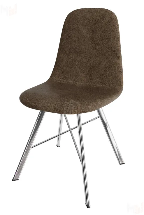 Стул Кассиопея (замша карамель, ноги хром)