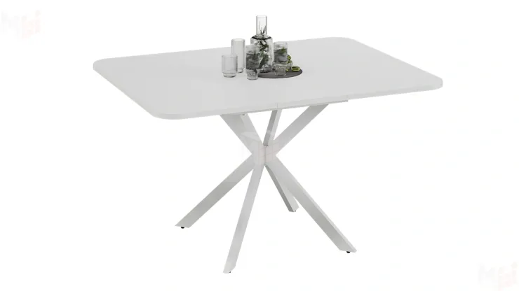 Стол обеденный раздвижной Лиссабон Тип 1 Белый муар, Белый