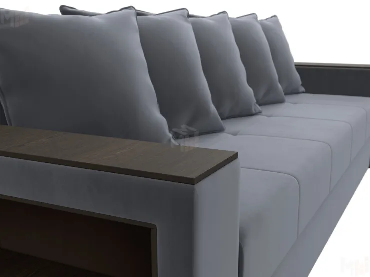 Диван прямой Дубай Лайт полки слева ( Серый )