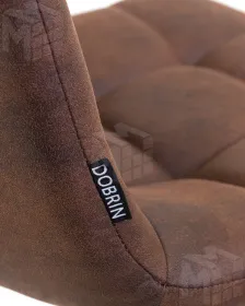 Стул барный DOBRIN NICOLE (черные матовые ножки, коричневая микрофибра (PK-03))