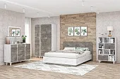 Спальный гарнитур ЭГО Бетон Светлый/Камень Темный  Вариант 8