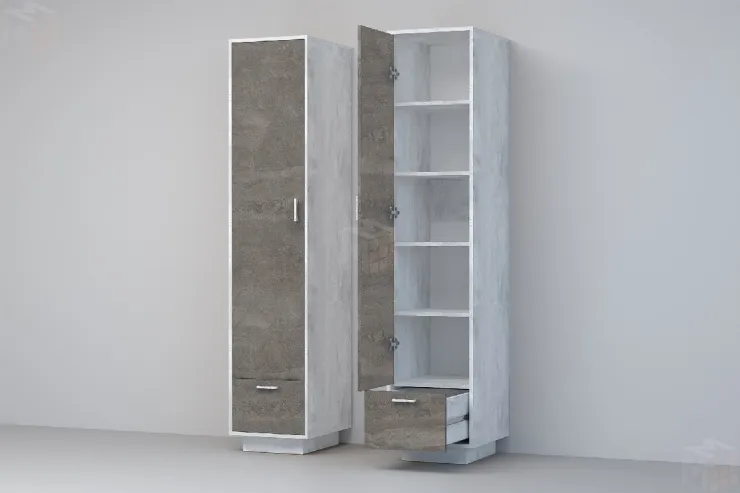 Пенал П-1 ПД Эго Бетон Светлый/Камень Темный