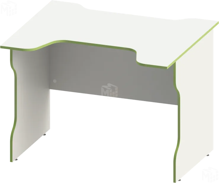 S00593 ВАРДИГ К2 стол компьютерный 100x75x82, белый/лайм