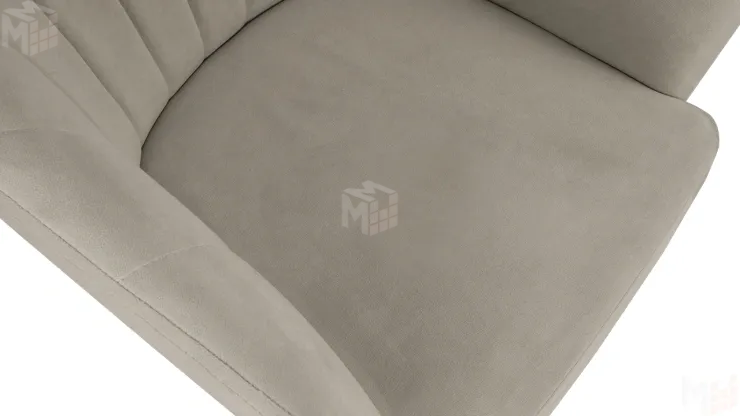 Стул Верона Т6 Черный муар, Велюр D002 бежевый