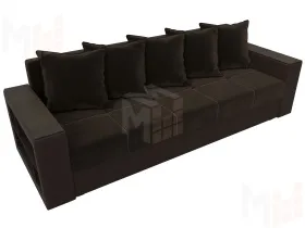 Диван прямой Дубай Лайт полки слева ( Коричневый )
