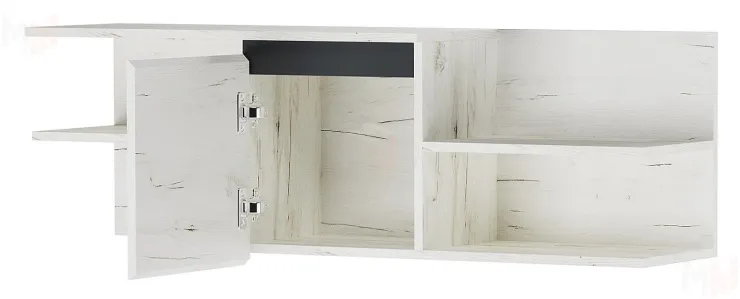 Полка навесная ГРЕТТА  1С Дуб Крафт белый - Антацит