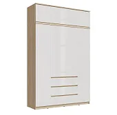 Шкаф Челси 1600 с антресолью, сонома/белый глянец Шкаф Челси 1600 с антресолью, сонома/белый глянец