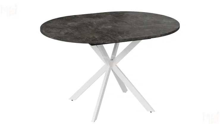 Стол обеденный раздвижной Мэдисон Тип 1 Белый муар, Ателье темный