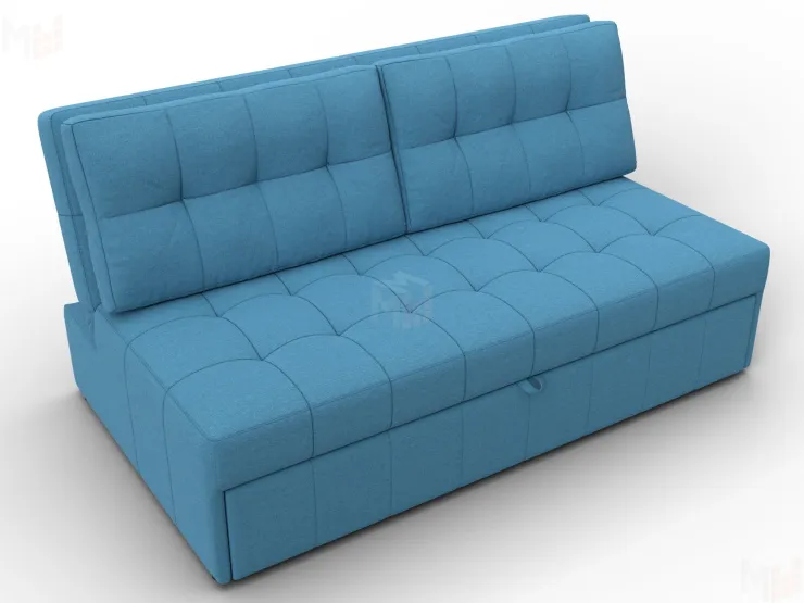 Диван прямой Лига-107 (160) ( Амур 10 голубой )