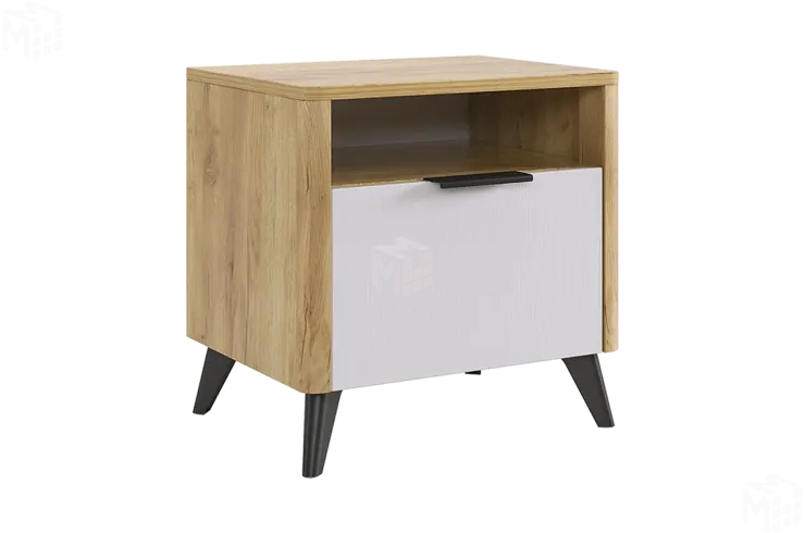 Тумба Адам  прикроватная дуб крафт золотой/белое дерево