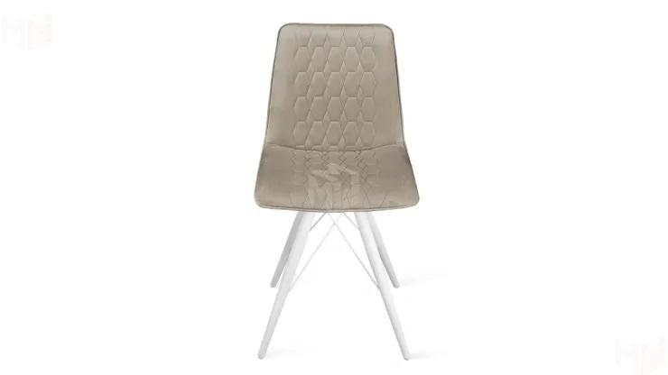 Стул Хьюго К3 Белый матовый, Велюр Confetti Smoke