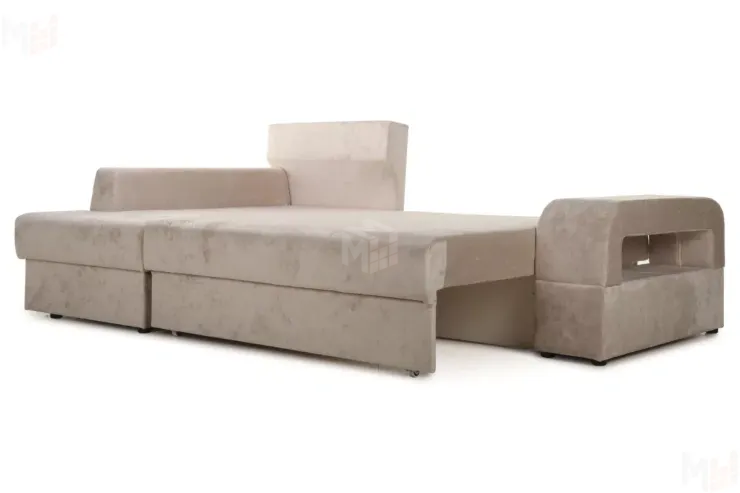 Диван угловой Марго Бежевый Левый Велюр