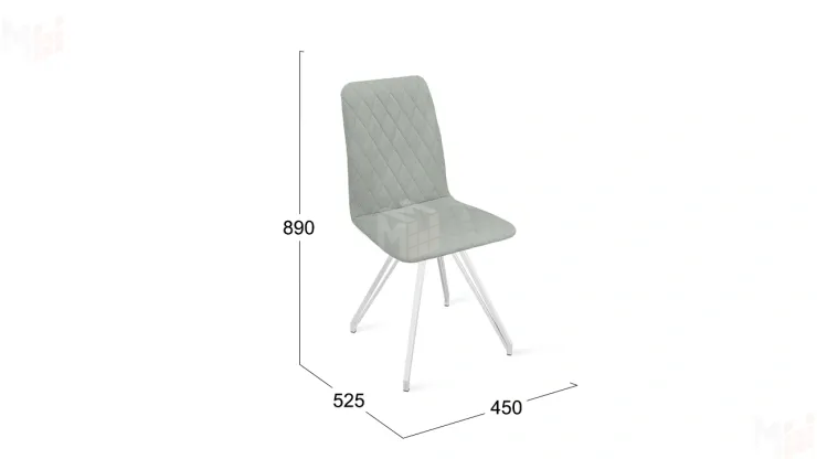 Стул Стенли К4 Белый матовый, Велюр Confetti  Silver