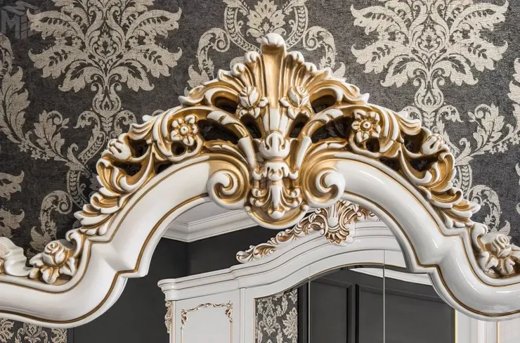 Туалетный столик Флоренция белый перламутр глянец