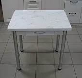 Стол Ломберный поворотно-раскладной с ящиком 780х580 (сабия) ножки хром Стол Ломберный поворотно-раскладной с ящиком 780х580 (сабия) ножки хром