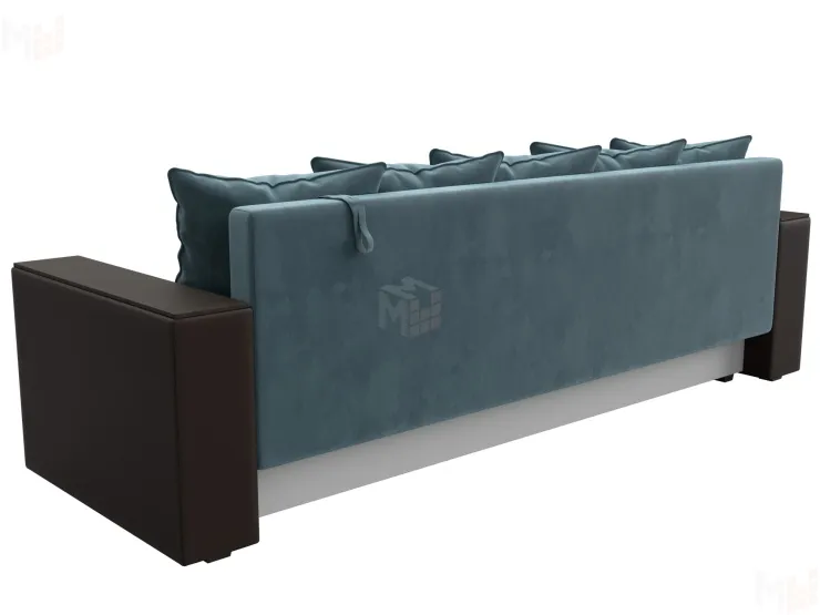 Диван прямой Дубай Лайт полки слева ( Бирюзовый\Коричневый )