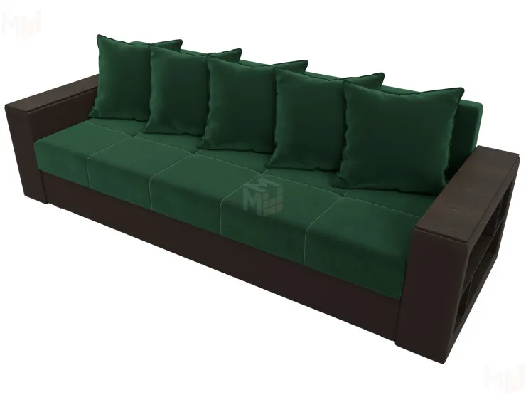 Диван прямой Дубай Лайт ( Зеленый;Коричневый )