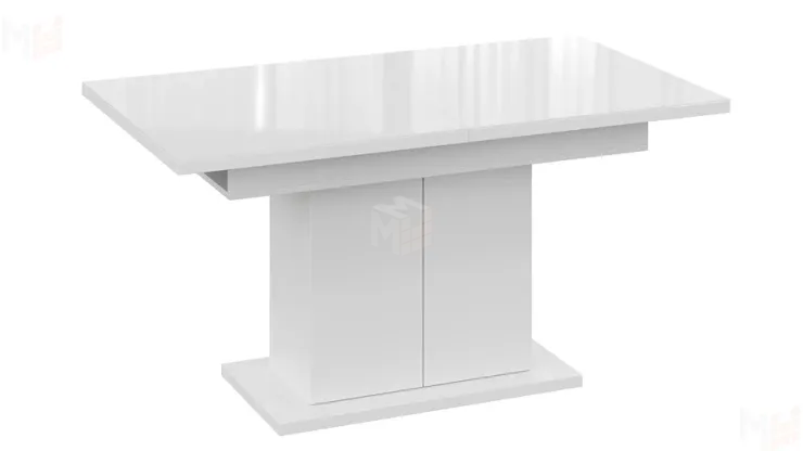 Стол раздвижной Детройт Тип 2 Белый, Стекло Белый глянец