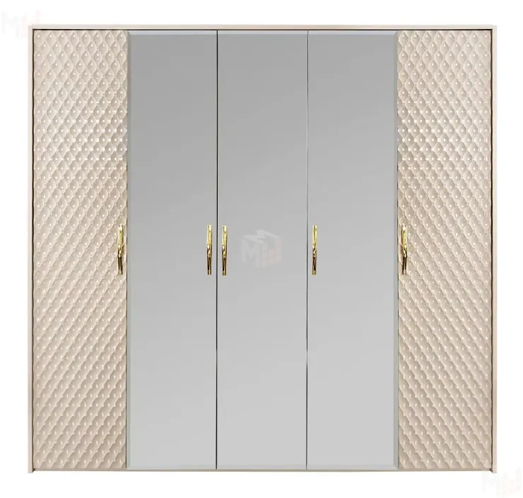 Шкаф Lara 5-дверный бежевый глянец