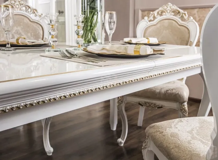 Стол Натали прямоугольный белый глянец